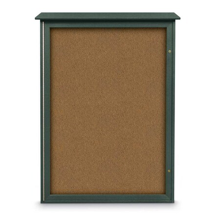 United Visual Products Indoor Enclosed Combo Board, 72"x36", White Frame/Green & Buff UVCB7236W-GREEN-BUFF
